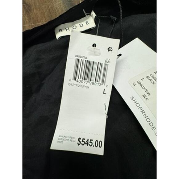 NWT!! RHODE "LAINEY" DRESS ,Black,Goth,Halloween, Velvet, Wrap, - Picture 4 of 16